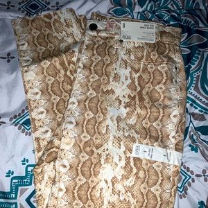 Snake Print High Rise Jeans